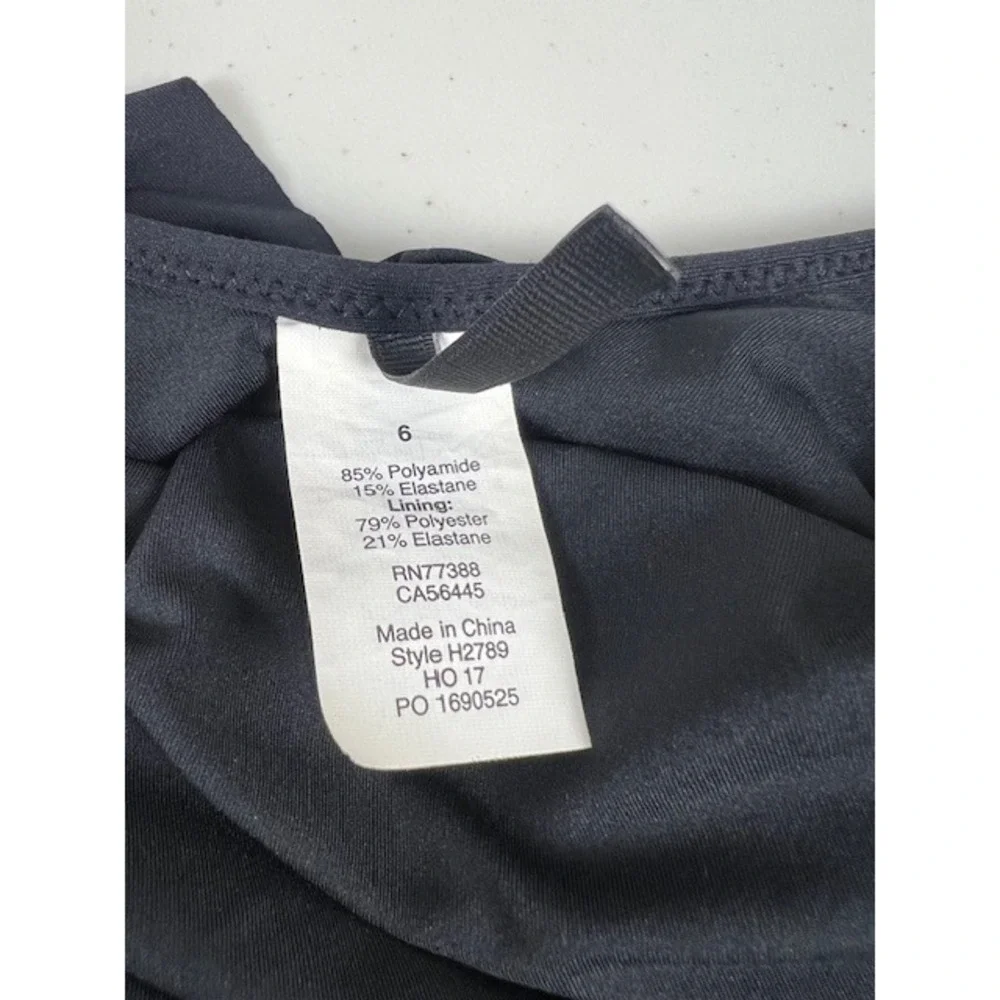 J.Crew Womens Ruffle Scoop Neck One Piece Swimsuit Black H2789 Size 6